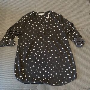 Black and white Half sleeve dress shirt